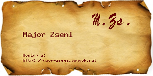Major Zseni névjegykártya